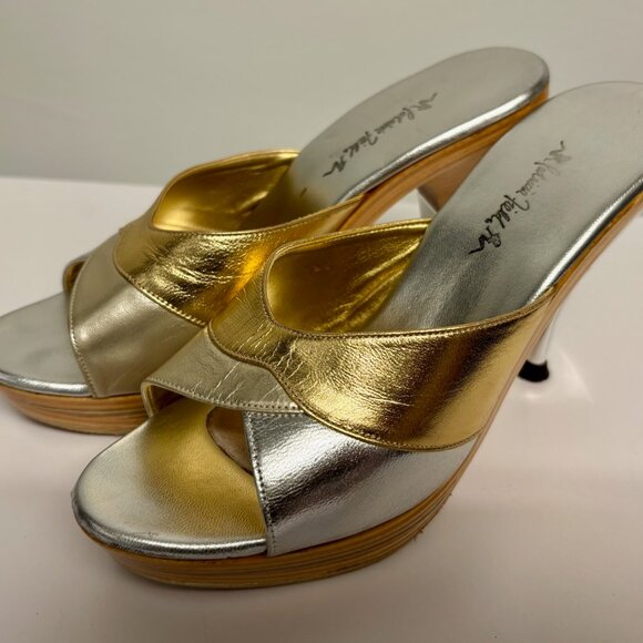 Patricia Field tricolor metallic platform heel womens 7 - Picture 2 of 7
